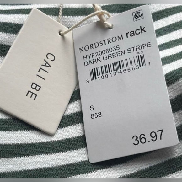 CALI BE Dark Green Off white
Horizontal Stripe Oversized
Crew neck Pullover S - Picture 5 of 10